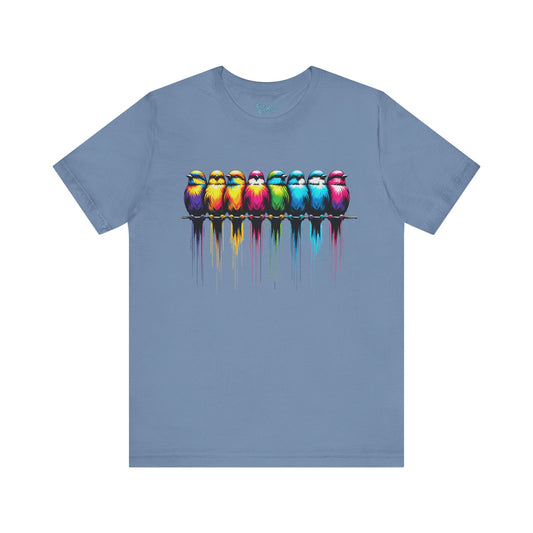 Colorful Birds on a Wire