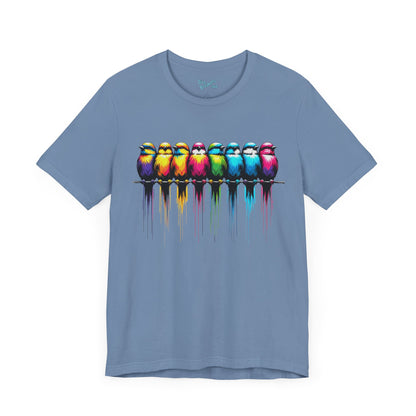 Colorful Birds on a Wire