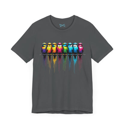 Colorful Birds on a Wire